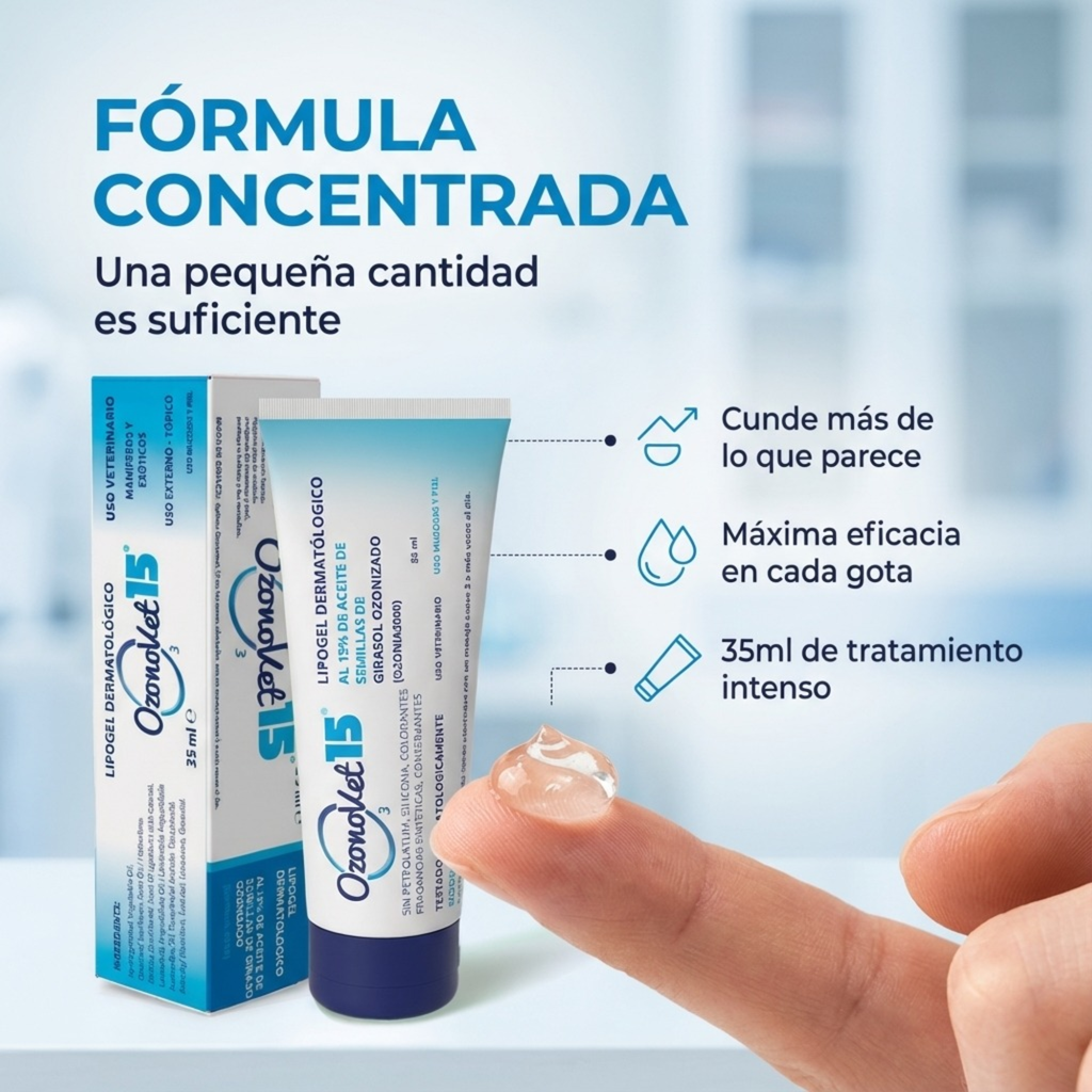 Lipogel Ozonovet 15 – Solución natural y efectiva para la piel de tu mascota