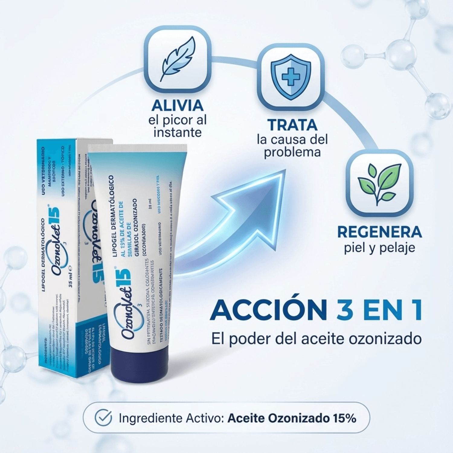Lipogel Ozonovet 15 – Solución natural y efectiva para la piel de tu mascota