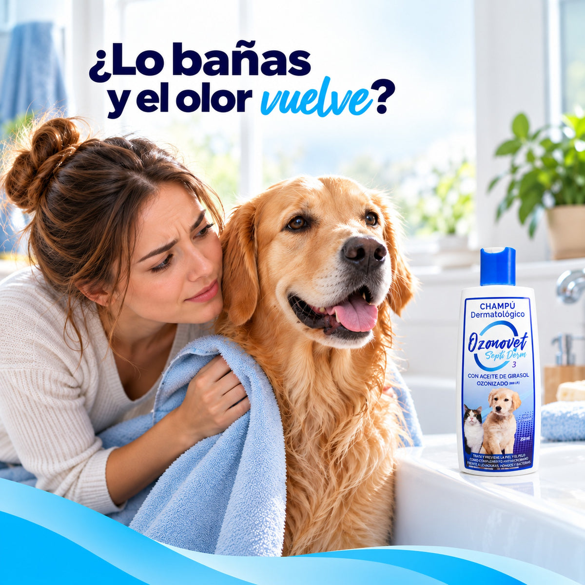 Ozonovet Septi-Derm - Champú de Ozono Dermatológico (250 ml)