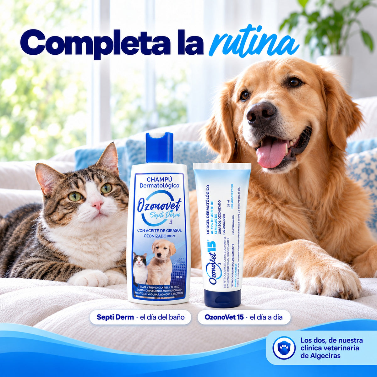 Ozonovet Septi-Derm - Champú de Ozono Dermatológico (250 ml)